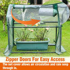 Gardzen Mini Greenhouse with Mesh Cover, Portable Outdoor Greenhouse, Enhanced Ventilation, Ideal for Spring, Summer & Fall, 36.2"(L) x18.9(W) x33.3(H)