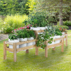 Greenes Fence Two-Tiers Fifteen Bucket Elevated Cedar Wood Garden Frame, 125 in. x 43 in. x 30 in. - Made in USA with North American Cedar