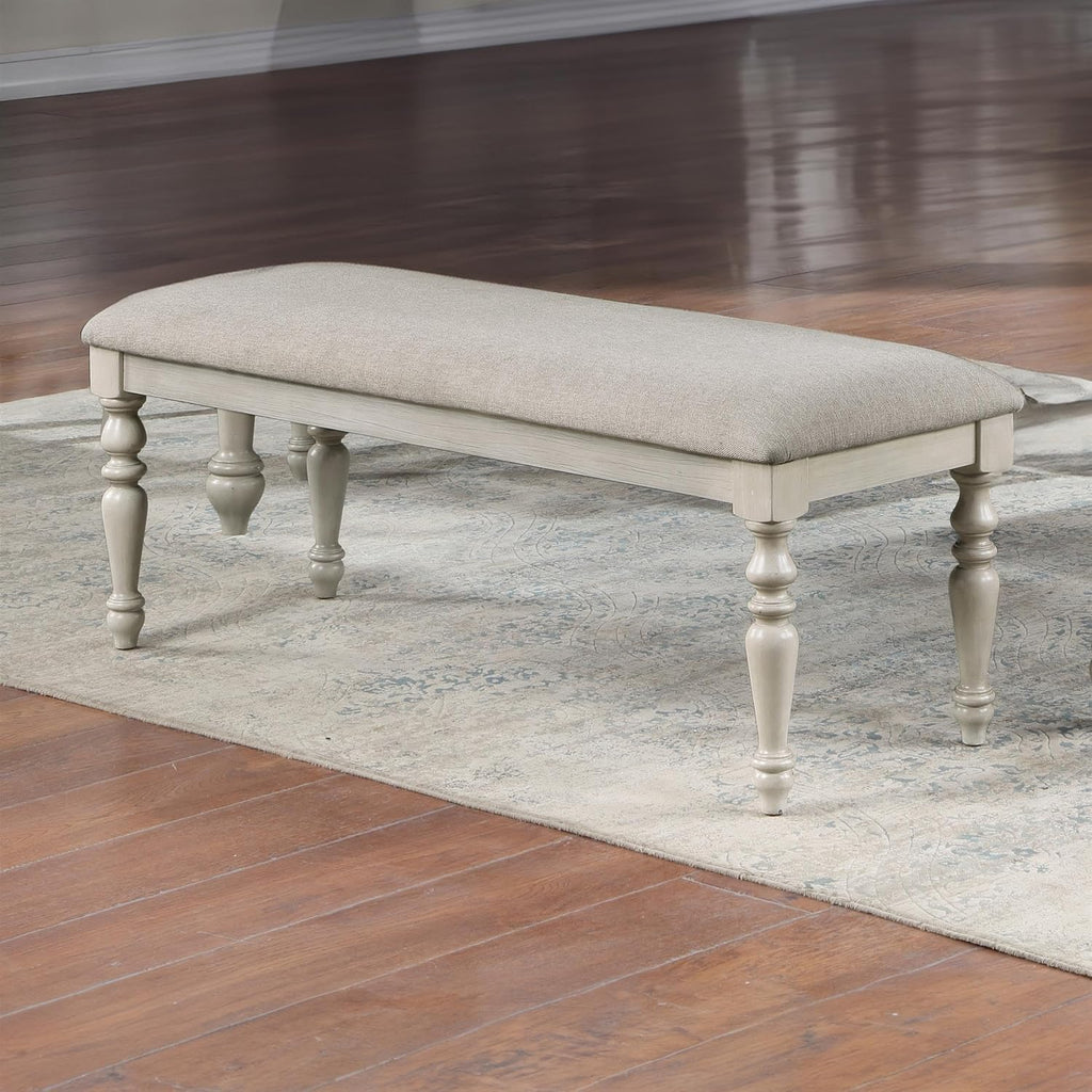 New Classic Furniture Jennifer Wood Elegant Bench, White