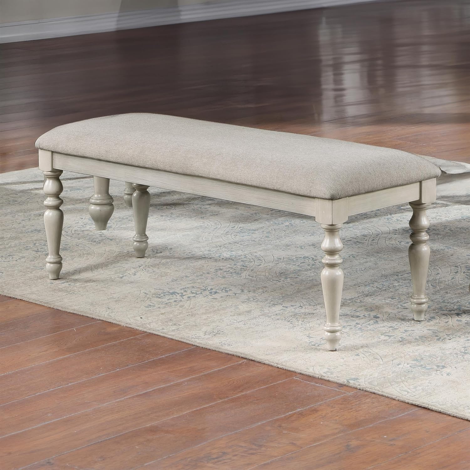 New Classic Furniture Jennifer Wood Elegant Bench, White