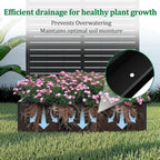 Metal Raised Garden Bed with Trellis, 2 in 1 Trellis with Planter Box & Privacy Screen for Climbing Plants, Vine, Outdoor Standing Flower Beds with Drainage Holes, 47" L x 17" W x 71" H, Black