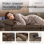 MIXPATIO 124" 4-Seat L Shaped Modular Sectional Sofa,Chenille Taupe | Modern Sectional Couches for Living Room, Wider Armrest and Deep Seat, Comfy Cloud Sofa, Soft Chenille Furniture