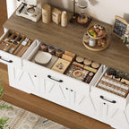 HOSTACK Kitchen Buffet Sideboard Storage Cabinet, Coffee Bar Cabinet, White