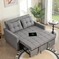 GOSUHI 52" 3-in-1 Convertible Sleeper Sofa Bed, Linen, Light Gray | Pull-Out Bed, Stepless Adjustable Backrest, Side Pocket, Compact Loveseat, Living Room, Dorm & Apartment