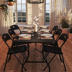 COSCO 6 ft. Fold-in-Half Banquet Table w/Handle, Black