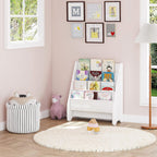 UTEX Kids Wood Table and Chair Set and Kids Sling Bookshelf