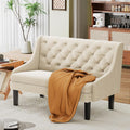 Andeworld Modern Tufted Button Back Upholstered Loveseat for Dining Room Hallway or Entryway Seating,Ivory