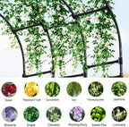 Twira Half Side Garden Arch Trellis, 7.9FT Metal Arbor Trellis for Climbing Plants Outdoor, Black Half Arch Wedding, Garden Archway Arbors and Trellises Decoration for Lawn, Patio, Backyard