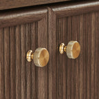 Crosley Furniture Naomi Modern Reeded Kitchen Pantry Storage Cabinet, Dining, Laundry Room, Bathroom, Walnut