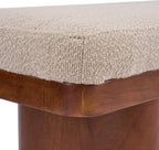 Christopher Knight Home 55" Chenille Upholstered Bench with Solid Rubber Wood Legs, Modern Farmhouse Bedroom Bench, Padded Entryway Bench Seat, Dining Bench for Living Room End of Bed, Light Brown