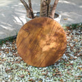 Natural Round Teak Wood Slice Slab 15.6"x15.6"x1.98" Live Edge Hand Crafted Varied Shapes Solid Wood Slab Handmade Wooden Board Resin End Table Slab Side Table Top Wall Home Décor