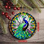 Colorful Ceramic Peacock Christmas Ornament, Peacock Ornaments for Christmas Tree, Holiday Decorations, Christmas Decor, Peacock Lovers, Peacock Gifts, Christmas Ornament Gift Ideas