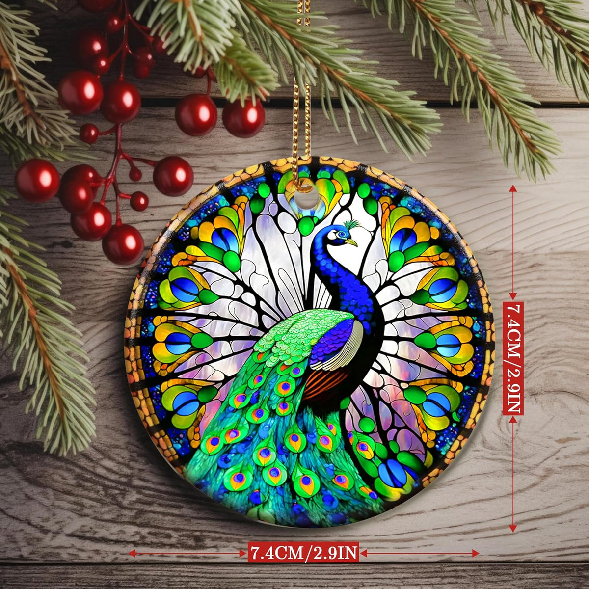 Colorful Ceramic Peacock Christmas Ornament, Peacock Ornaments for Christmas Tree, Holiday Decorations, Christmas Decor, Peacock Lovers, Peacock Gifts, Christmas Ornament Gift Ideas