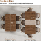Extendable Dining Room Table for 4 6 8, 55"-70.9" Long Rectangle Kitchen Table,Wood Expandable Dining Table with Butterfly Leaf Self-Storing, Space Saving, For Kitchen Dining Living Room,Modern,Walnut | Simply Flip Leaf Expandable Rectangle Dining