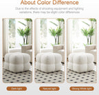 Zesthouse Square Pouf Ottoman Footstool, Modern Vanity Chair for Bedroom