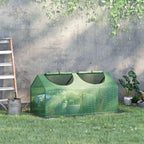 Outsunny 4' x 2' x 2' Portable Mini Greenhouse, Small Green House with PE Cover, Roll-up Zippered Windows for Indoor, Outdoor Garden, Green