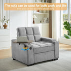 hansones Oversized Recliner Chair for Living Room, Accent Chair with Adjustable Backrest, Deep Seat Reading Chair with Storage, Cup Holders and 360° Swivel Side Table (Light Gray Armchair)