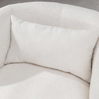 KINWELL 34" W Boucle Swivel Barrel Chairs with Pillow Set of 2, Beige