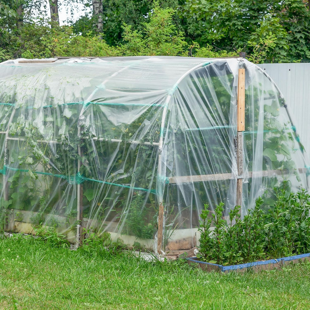 6 Mil Clear Greenhouse Plastic Sheeting,Transparent Plastic Film for Greenhouse, UV Resistant Polyethylene Film for Farm,Garden (8ftx25ft)