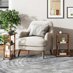 TUTOTAK Small Narrow Side Table with Charging Station, Skinny End Table for Small Spaces, Slim Nightstand with USB Ports and Outlet, Sofa Beside Table with Wheels, Rustic Brown TB01BB046C