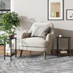 TUTOTAK Small Side Table, Narrow End Table, Skinny Sofa Table, Slim Nightstand, Couch Table, Living Room, Bed Room, Black TB01BK062