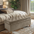 HomePop 40" Ainsley Button Tufted Storage Bench - Fawn Velvet