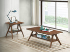 Roundhill Furniture Arona 3-Piece Coffee Table Set, Coffee Table and Two End Tables, Walnut