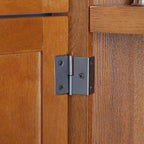 Corner Pantry Cabinet 4-Tier Oak MDF 72H 8 Doors | MDF construction, oak finish, corner pantry cabinet, 8 doors, 4 shelves, 24.4W x 12.2D x 72H