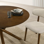 Roundhill Furniture Arnott Round Dining Table, Walnut Finish