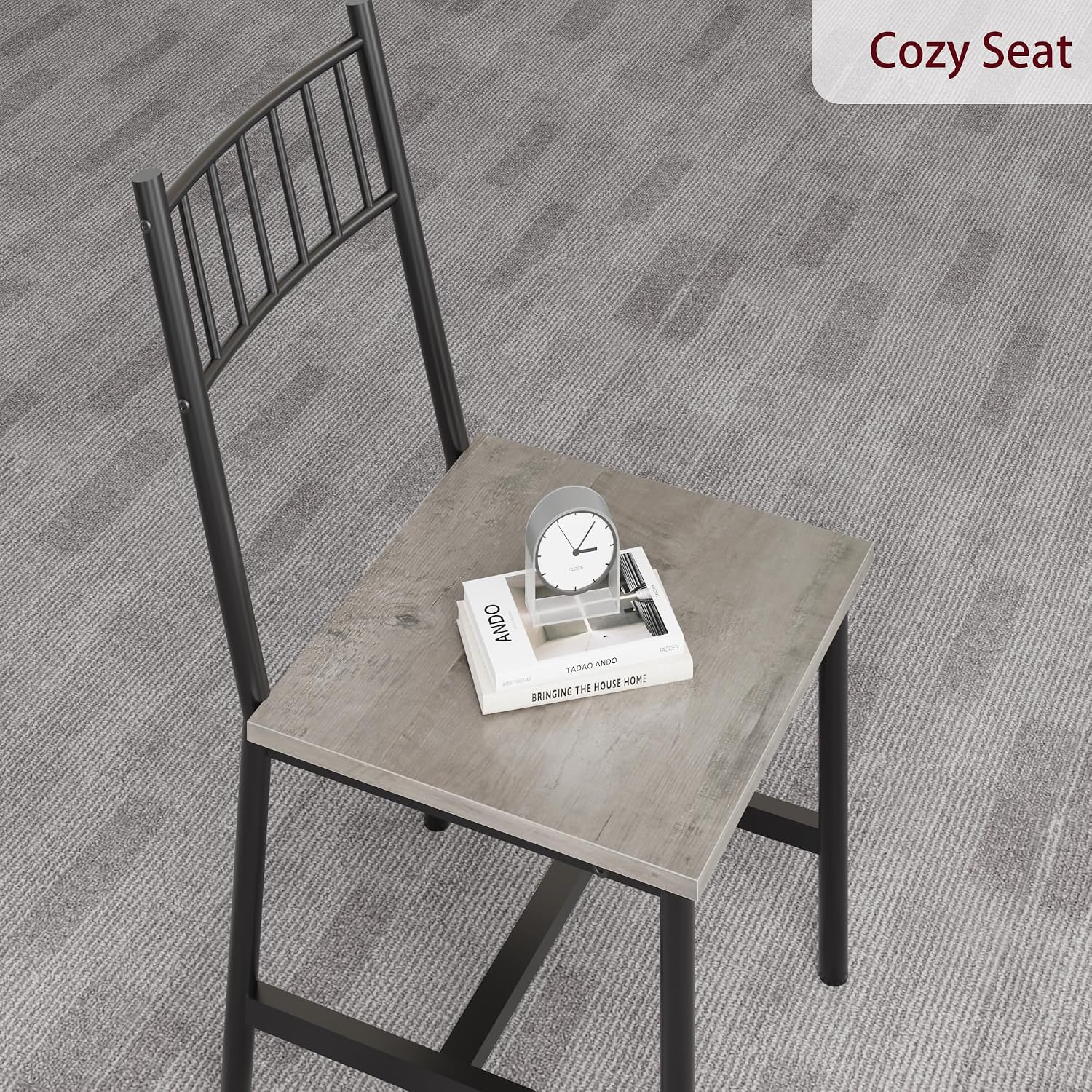 Dining Table Set for 4, Kitchen Table and Chairs for 4 with Wine Rack, Rectangular Dining Room Table Set with Bench, 4 Piece Dining Table Set for Small Space, Apartment, Retro Gray