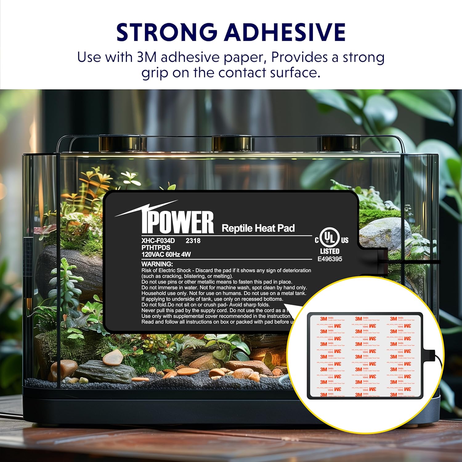iPower 4X7 Inch Reptile Heat Pad Under Tank Heater Terrarium Warmer Heating Mat for Turtles Lizards Frogs and Other Small Animals