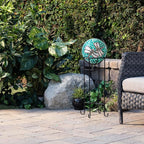 Alpine Corporation HMD194 Outdoor Glass Mosaic Gazing Globe Yard Decoration, 10"Diameter, Dragonfly Duo