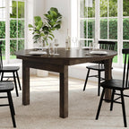 Flash Furniture Hercules Commercial Round Farmhouse Folding Table, Antique Rustic Solid Pine Dining Room Table, Foldable Locking Legs, 60" Diameter, Mahogany