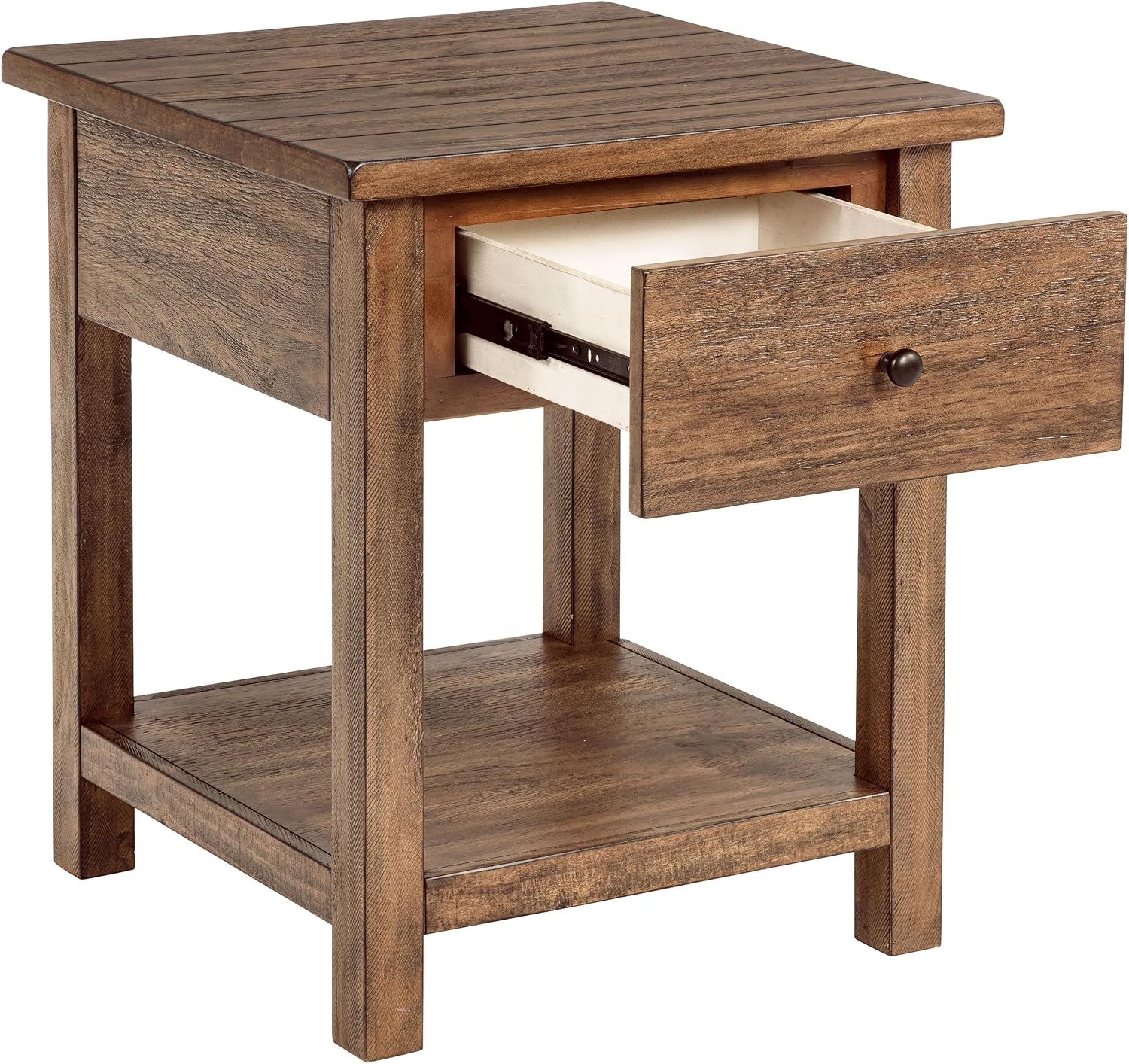 Coaster Home Furnishings Payne 1-Drawer Wood End Table with Shelf Distressed Brown
