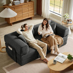AUGOP Futon Sofa Bed Couch for Living Room,Pull Out Couch with Sleeper Sofa,Day Bed Couch with Storage Pocket,Removable Corduroy with 2 Pillow