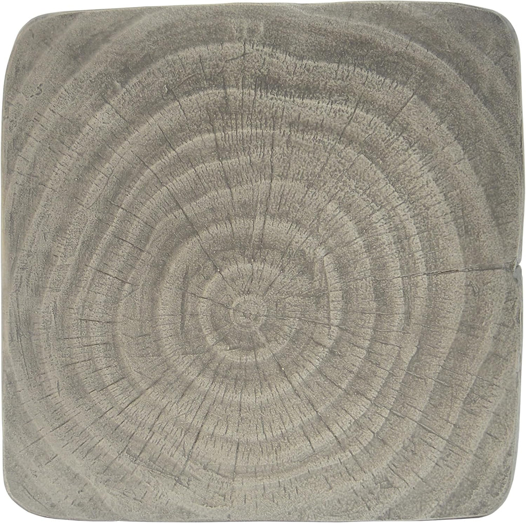 MGO Twist Shape Side Table for Indoor Outdoor, 16 Inch Modern Spiral End Table with Wood-Like Texture, Accent Table for Living Room Patio, No Assembly Required (Grey)