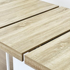 78.74"-62.99" Extendable Rectangle Dining Table for 6-10 Person,White Pedestal Base for Kitchen Meeting Room Small Space,Easy Assembly,Oak
