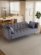 Small Space Solution: 71-inch Grey Velvet Convertible Love Seat