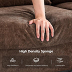 COPIAE 3 Seater Sofa Couch with Deep Seat, 90" Modern Upholstered Sofa with Armrests, Easy Installation, Comfy Couches for Living Room, Apartment,Dark Brown