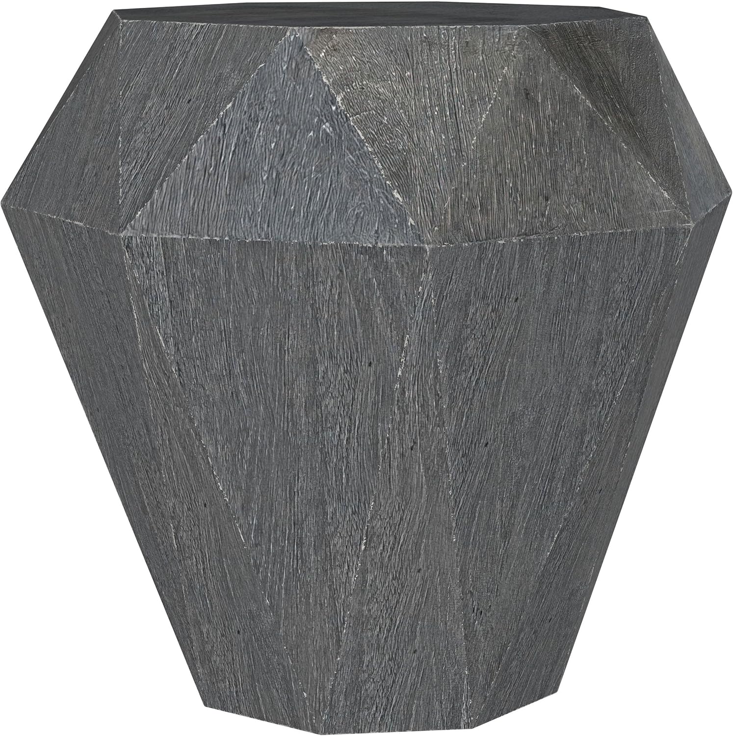 Coaster Home Furnishings - Jacinto - Solid Mango Wood - 19.5-Inch Octagonal Side Table with Geometric Design, Plastic Glides and Space-Saving Build - Living Room and Entryway - Gray - 931159