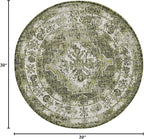 Unique Loom Outdoor Traditional Collection Area Rug - Valeria (3' 3" Round, Green/ Light Green)