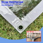 Clear Tarp 3 x 3FT, 20 Mil Clear Vinyl Tarp, Small Cover Plastic Sheeting with Grommets, Double-Stitched Reinforced Edges, Heavy Duty Tarps Waterproof and Tearproof