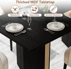 Einhomn 71" Dining Table for 6-8, Rectangular Farmhouse Kitchen Table with Sturdy Diamond-Shaped Legs & Solid Back Panel, Modern Wood Dinner Table for Dining Room, Living Room, Black
