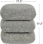 DUHOME 360°Swivel Upholstered Square Ottoman with Storage,Modern Boucle Ottoman Coffee Table with Removable Top White Vanity Stool with Storage for Bedroom, Living Room, Dark Green