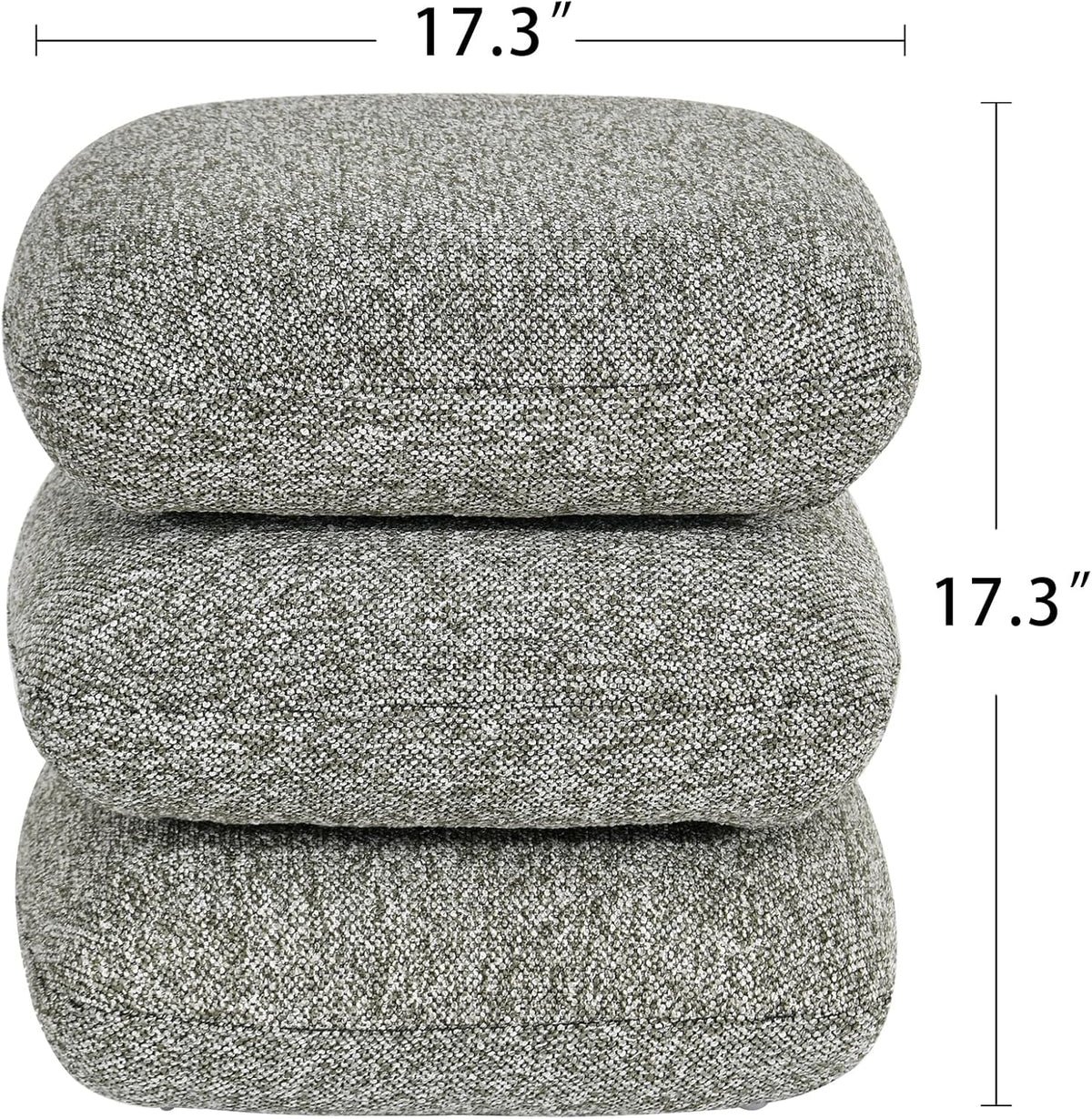 DUHOME 360°Swivel Upholstered Square Ottoman with Storage,Modern Boucle Ottoman Coffee Table with Removable Top White Vanity Stool with Storage for Bedroom, Living Room, Dark Green
