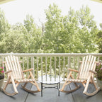 Outvita Wooden Rocking Chair Set of 2 for Garden Patio(Natural Finish) | Fir Log Adirondack Rocker, Outdoor Wood Accent Furniture Lounge Chairs Backyard Porch