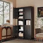 67" H Narrow Pantry Cabinet,Black Metal Cabinets,Slim Pantry Storage Cabinet,Narrow Kitchen Storage Cabinet,Thin Pantry Cabinets for Living Room Dining Room