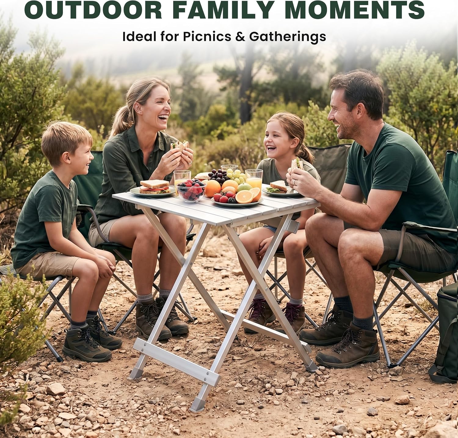 SUNNYFEEL Folding Camping Table - Lightweight Aluminum Portable Picnic Table for Cooking, Beach, Hiking, Travel, Fishing, BBQ, Indoor Outdoor Small Foldable Camp Tables