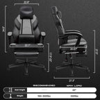 Gaming Chair for Adult, Computer Chair with Footrest Video Game Chair Big and Tall Gaming Chair with Massage Lumbar Support, Adjustable Height and 360° Swivel Seat(Grey)