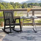 Devoko PP Material Rocking Chair Outdoor Indoor All Weather High Back Patio Rocker for Adult Heavy Duty Rocking Chair for Patio Backyard Porch Garden (Heavy Duty, Black)